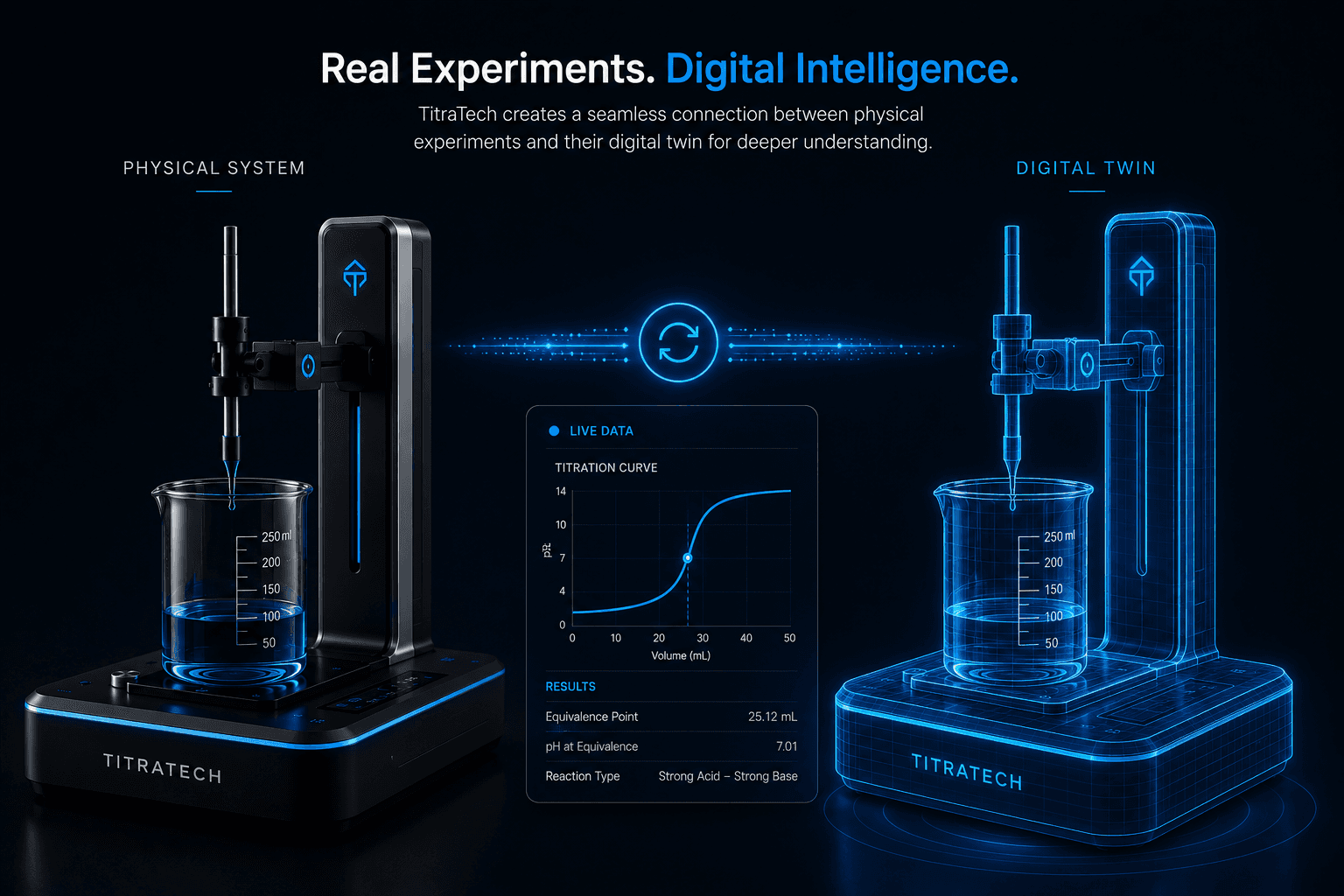 TitraTech physical system connected to a digital twin